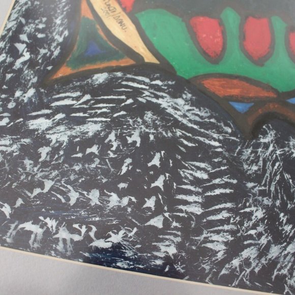 Original Painting Fish Tunji Idowu African Style - Picture 2 of 8